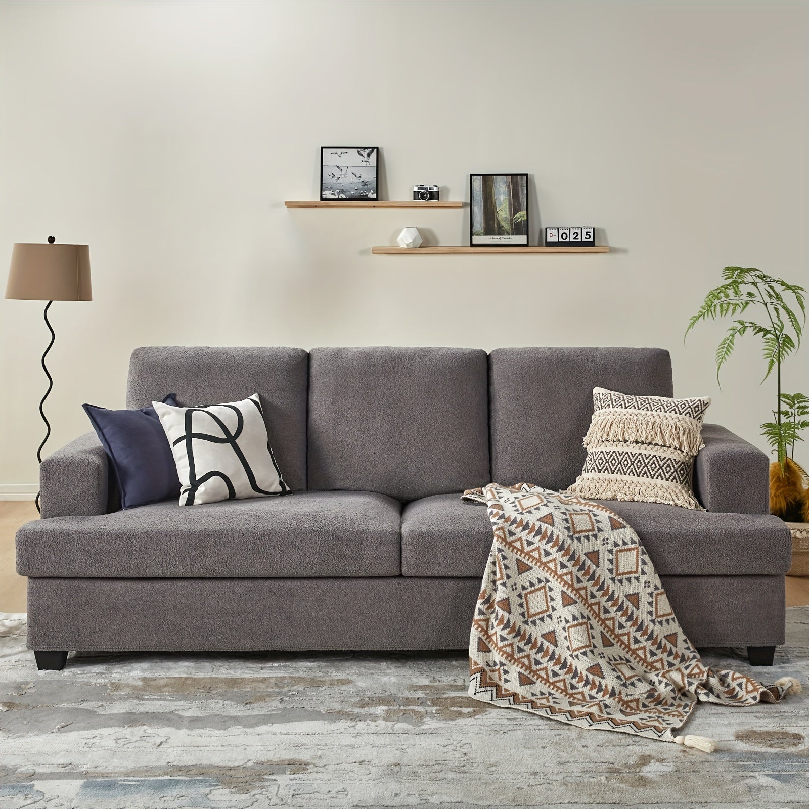 97" Modern Sofa, 3 Seater Comfy Couch