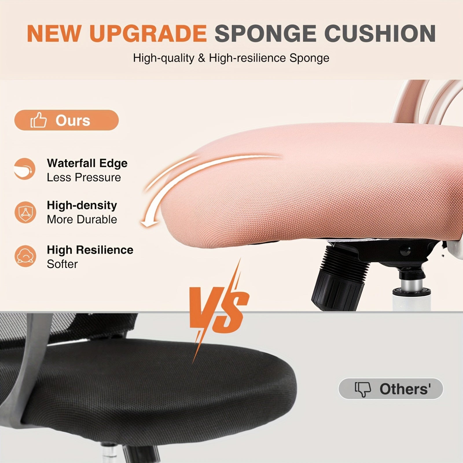 OLIXIS Ergonomic Office Desk Computer Chair, High Back Comfy Swivel Home Gaming Mesh Chairs with Wheels, Adjustable Headrest, Comfortable Lumbar Support, Flip-up Arms, 144° Tilt for Study