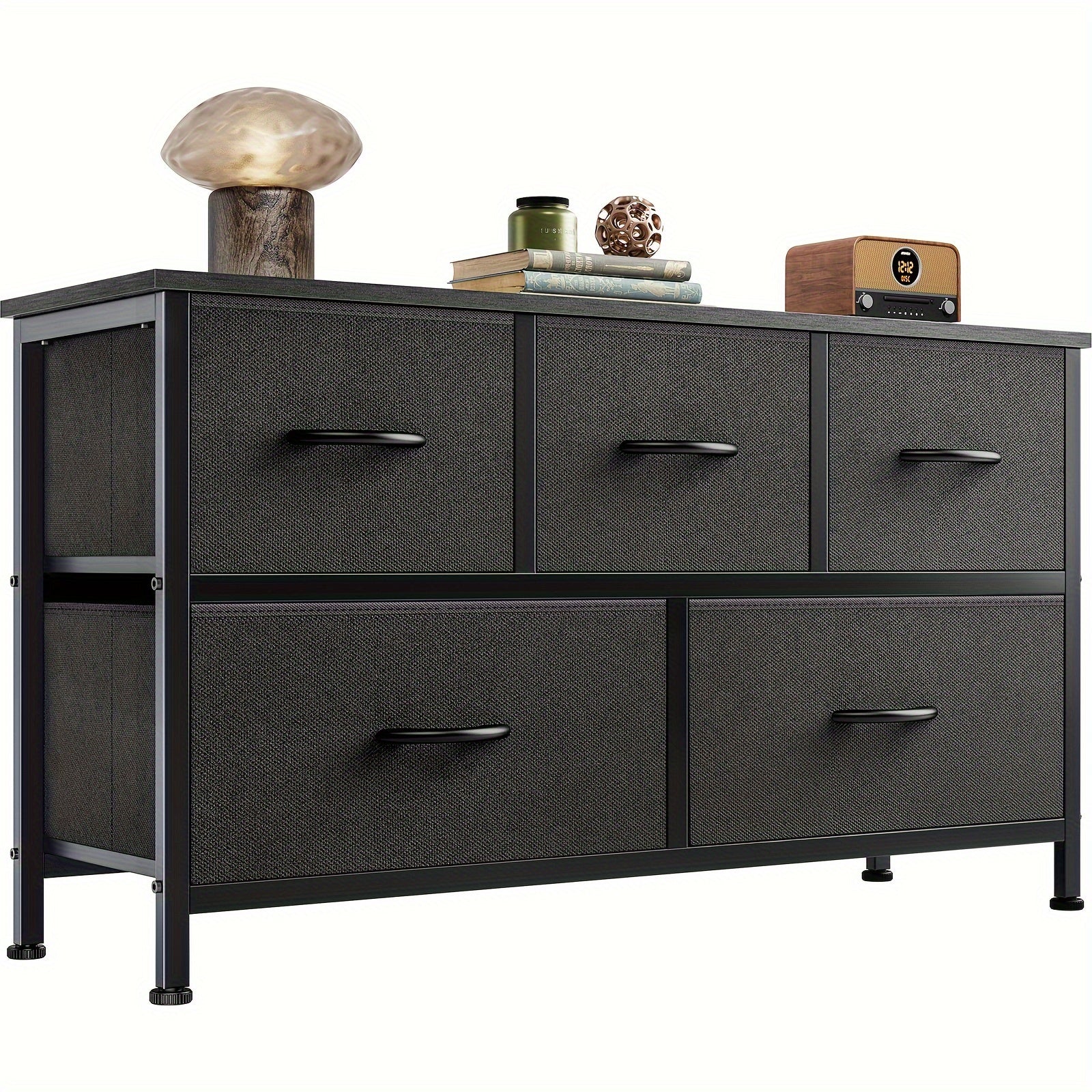 Dresser For Bedroom With 5 Fabric Drawers