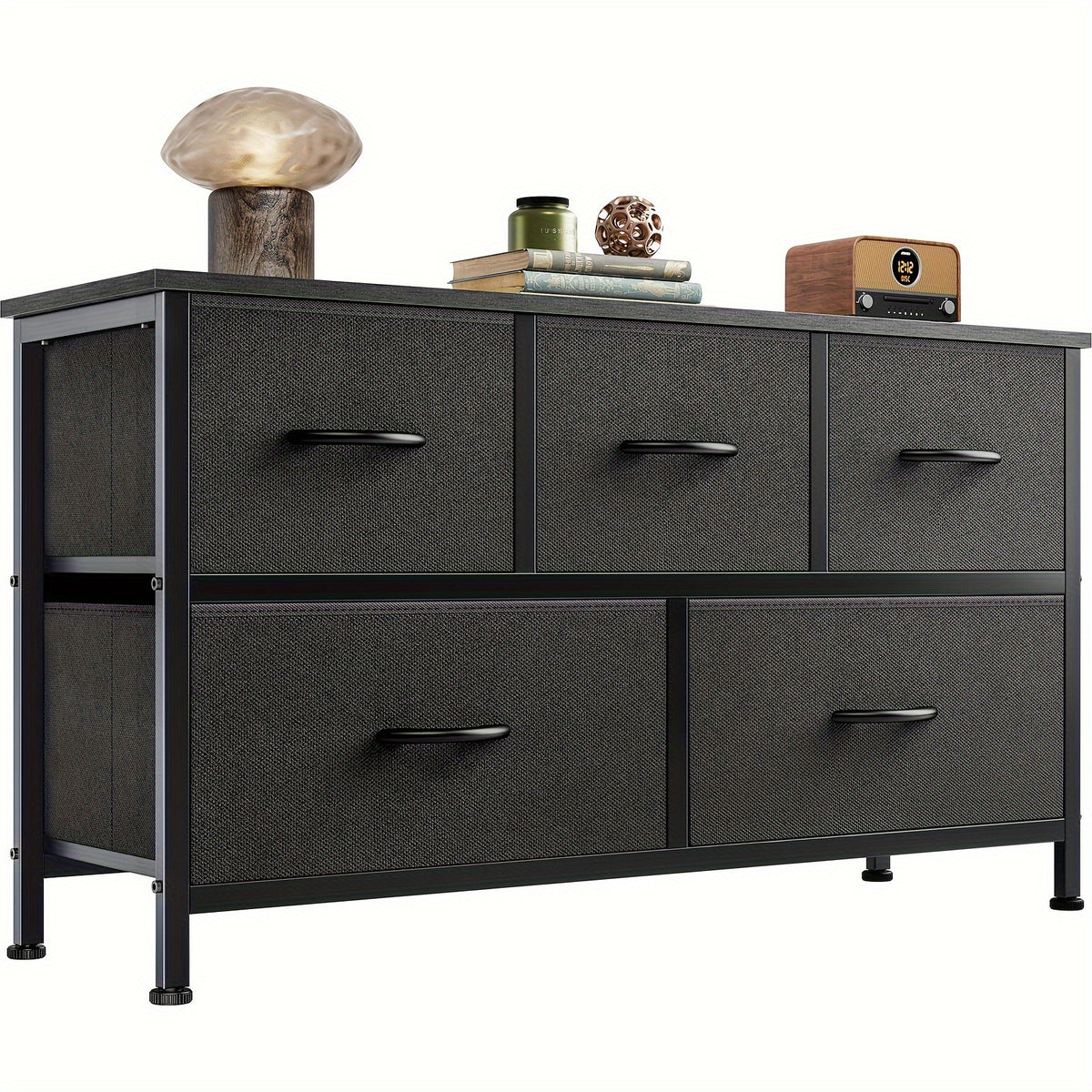 Dresser For Bedroom With 5 Fabric Drawers