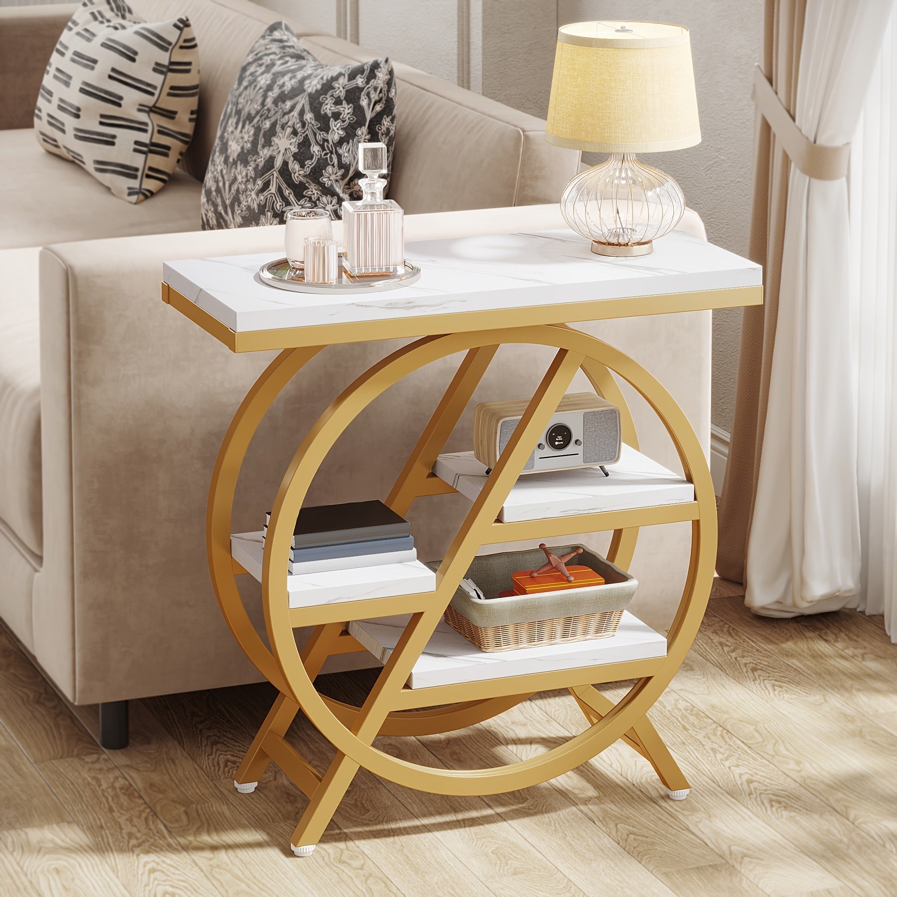 1pc LITTLE TREE 3-Tier End Table with Storage