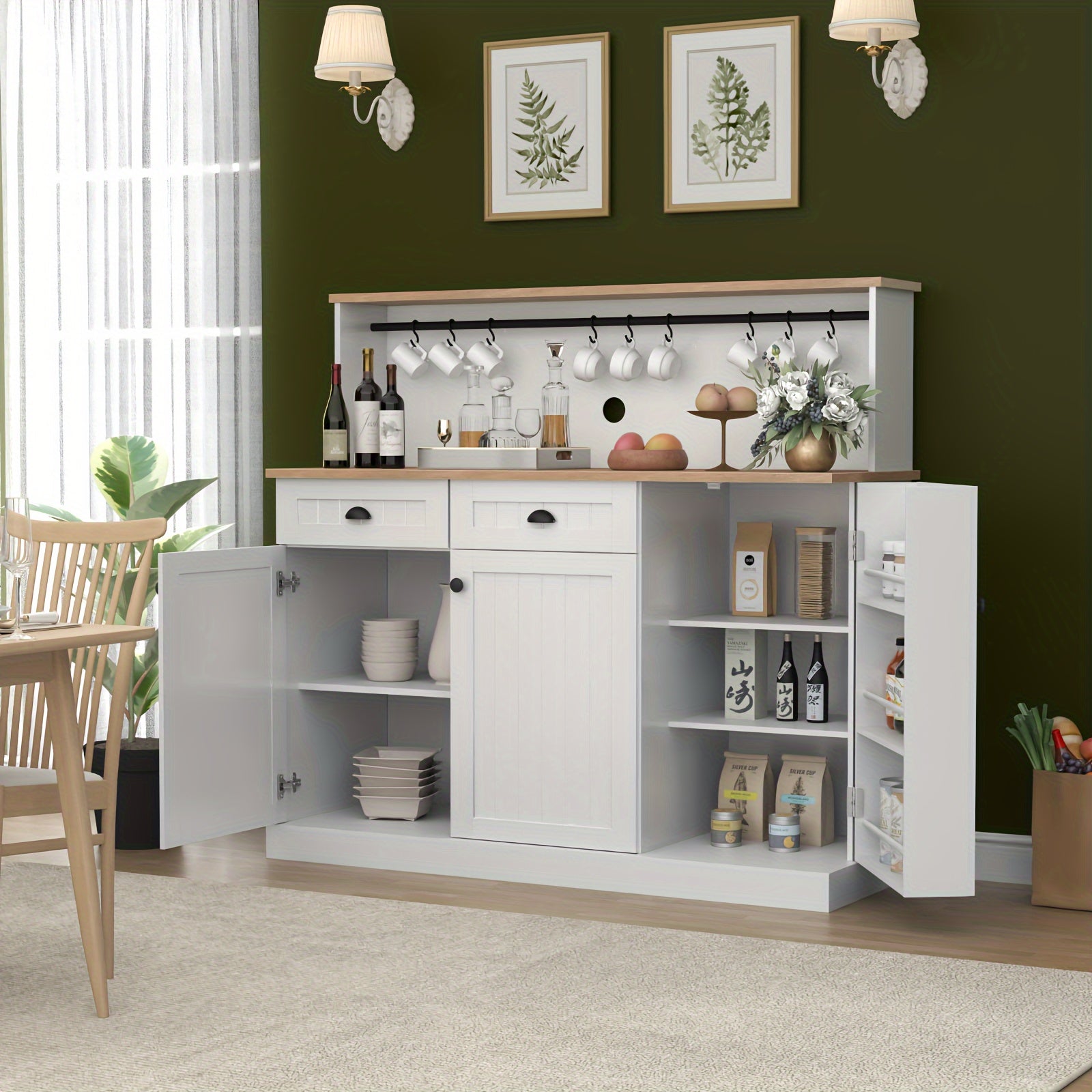 Sideboard Buffet Cabinet with 2 Drawers,