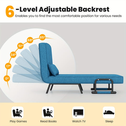 Bed Armchair Lounge Couch W/ Pillow