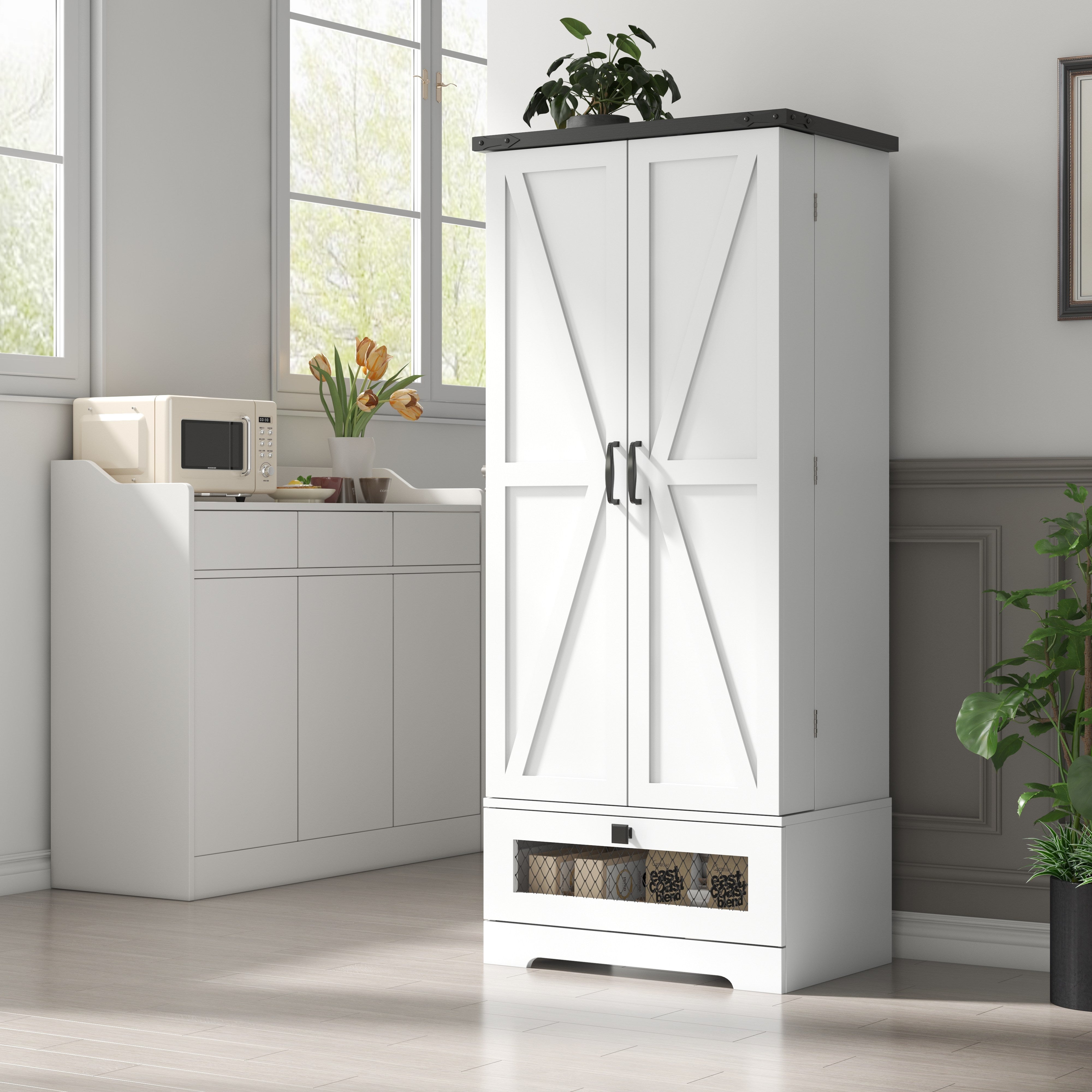 Kitchen Pantry Cabinet With Drawer