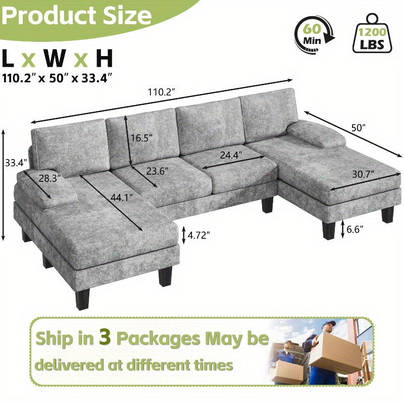 6 - Piece Upholstered Sectional Sofa