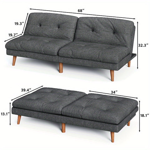 68'' Upholstered Reclining Sleeper Sofa