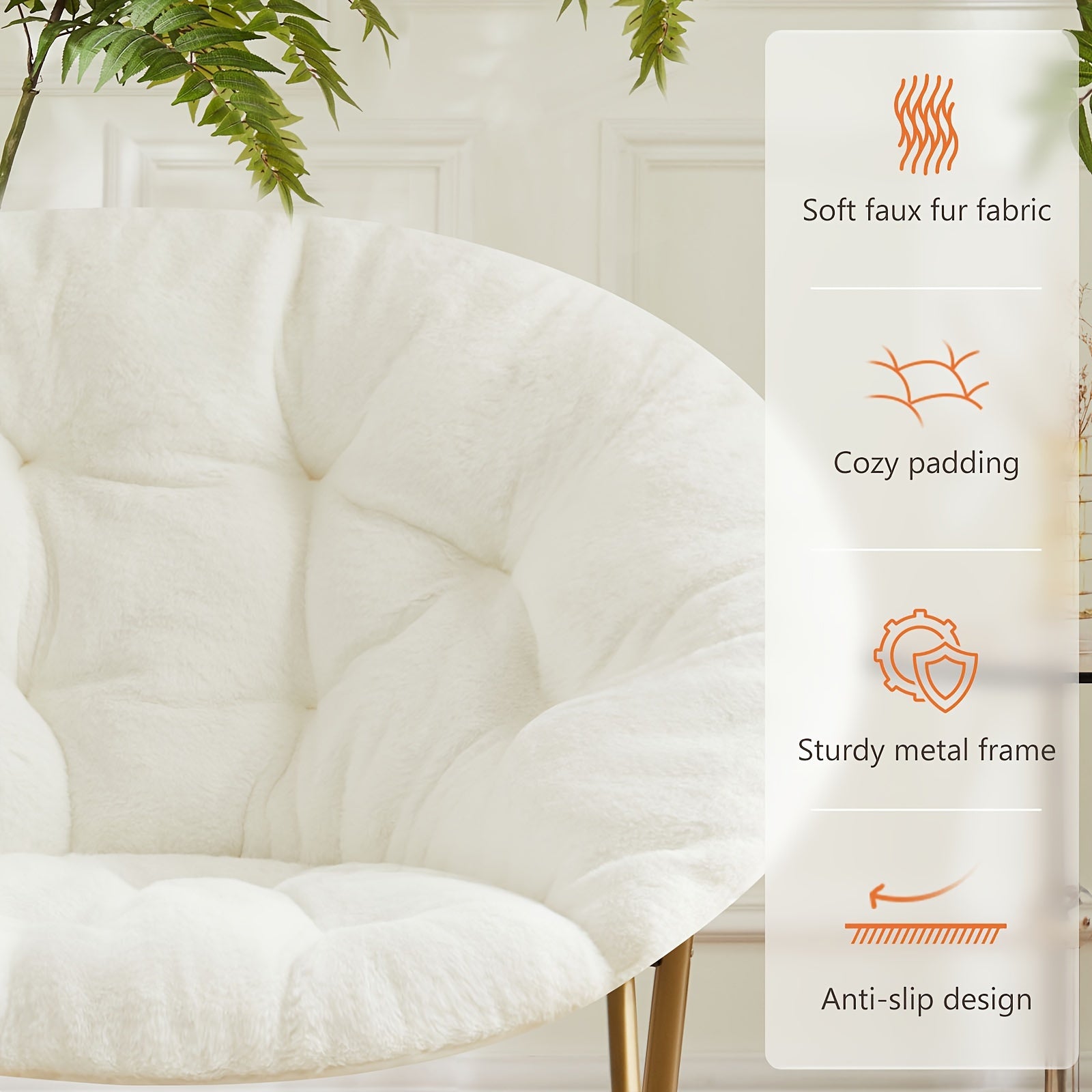 Comfy Faux Fur Saucer Chair