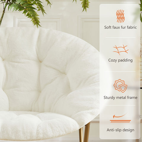 Comfy Faux Fur Saucer Chair