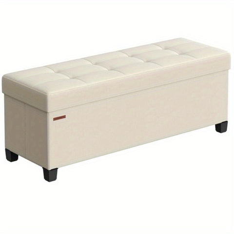 Folding Storage Ottoman Bench for Living Room and Bedroom, 15 x 43. 3 x 15. 7 Inches