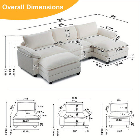 Modular Sofa Modern Convertible Sofa