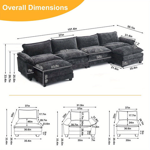 Modular Sofa Modern Convertible Sofa