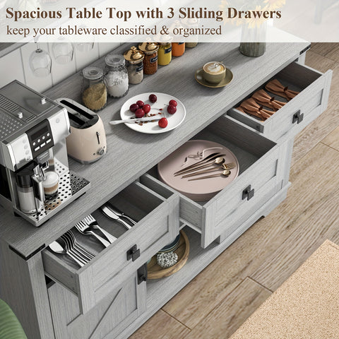 Kitchen Buffet Cabinet with Hutch