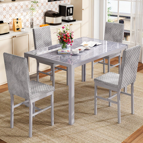 Modern Luxurious Style 5pcss Dining Room Table Set