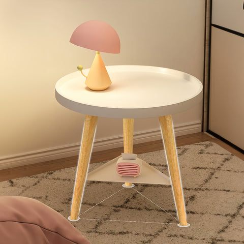 1pc Circular Double-Layer Side Table