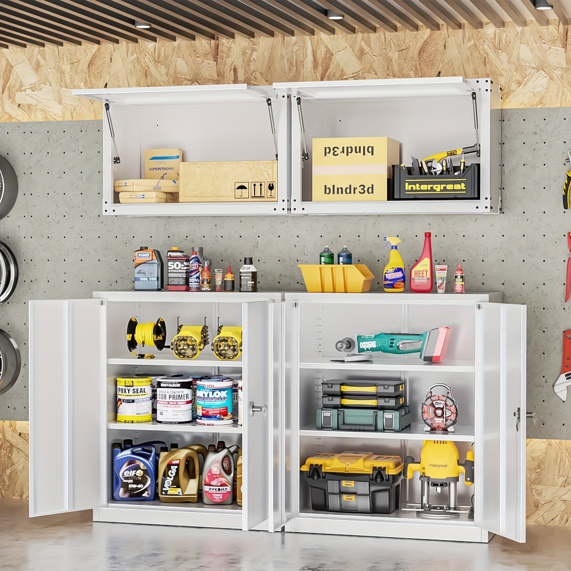 36" Metal Lockable Storage Cabinet With Lock