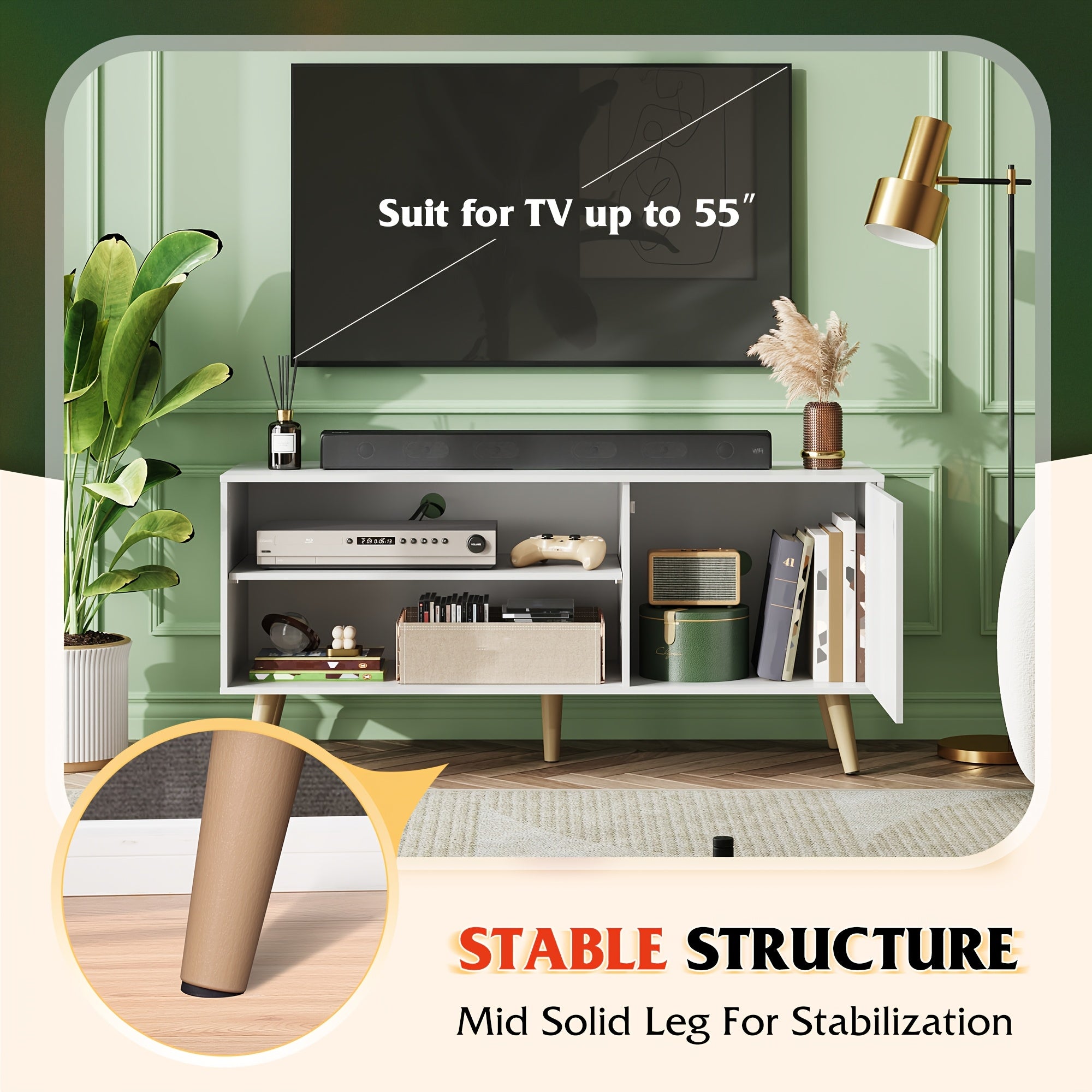 55" Mid-Century Modern TV Stand