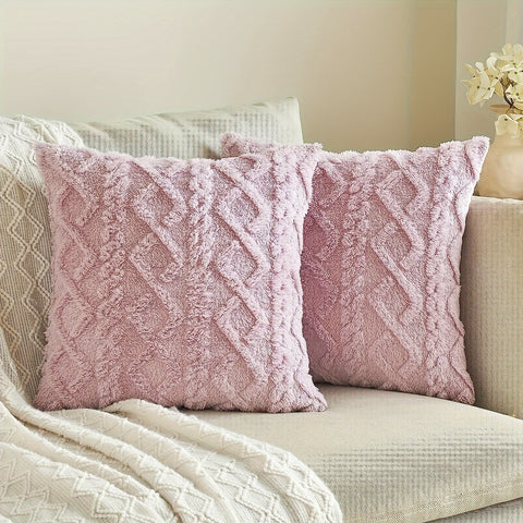 1pc Soft Plush Throw Pillow Cover