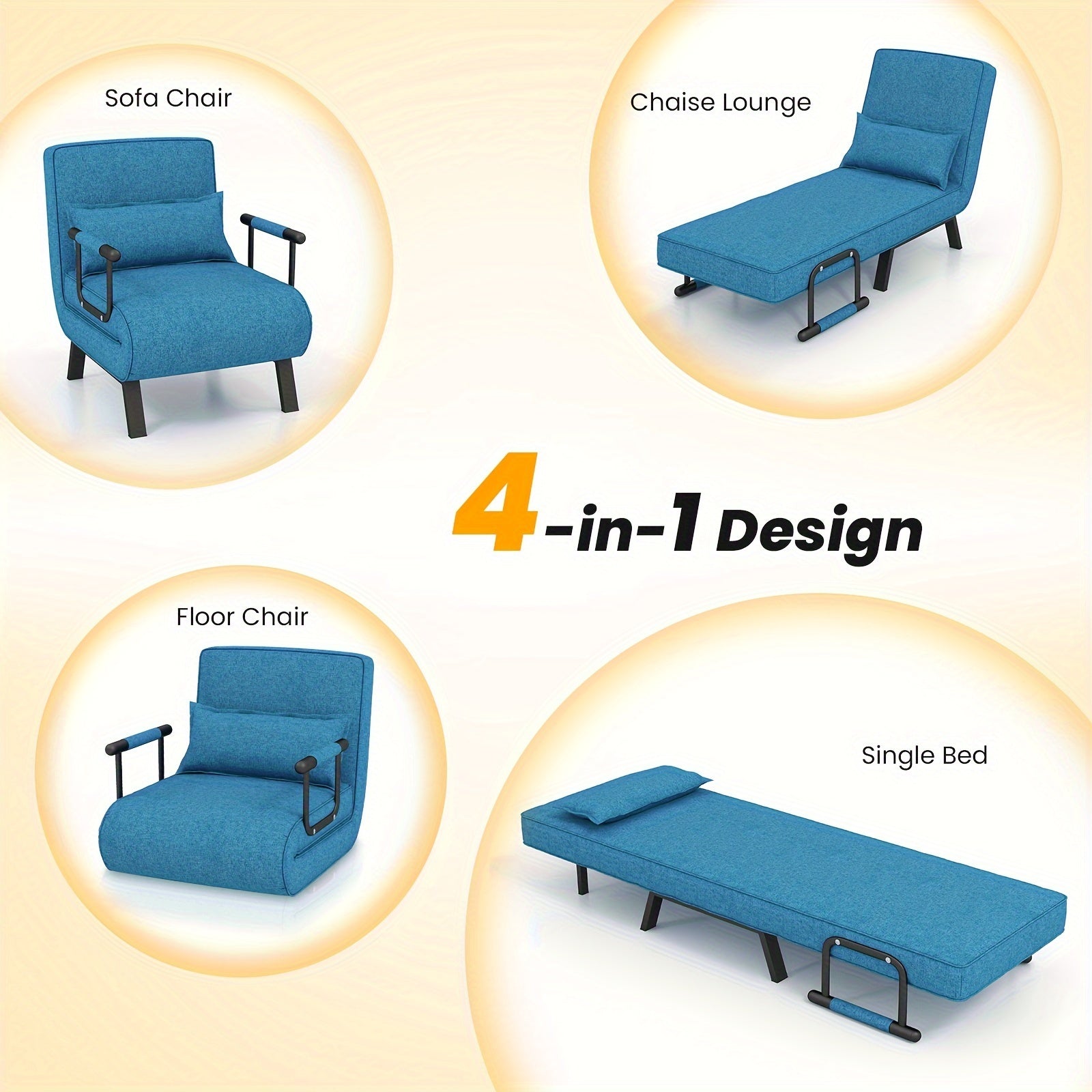 Bed Armchair Lounge Couch W/ Pillow