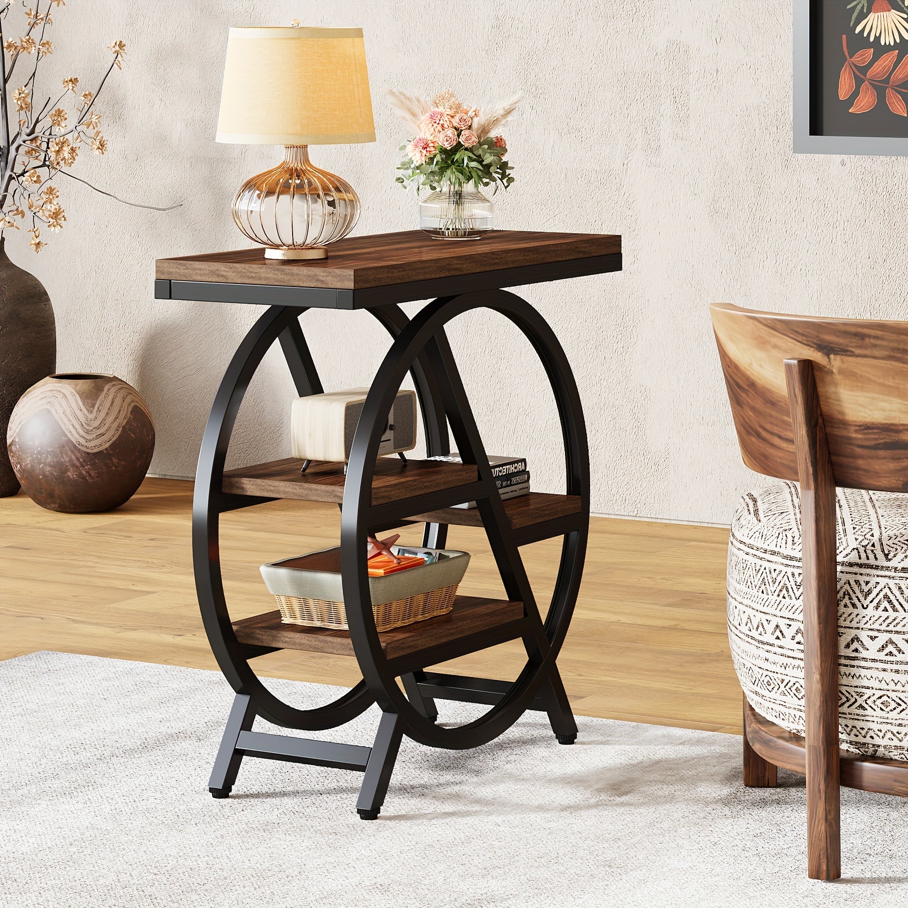 1pc LITTLE TREE 3-Tier End Table with Storage