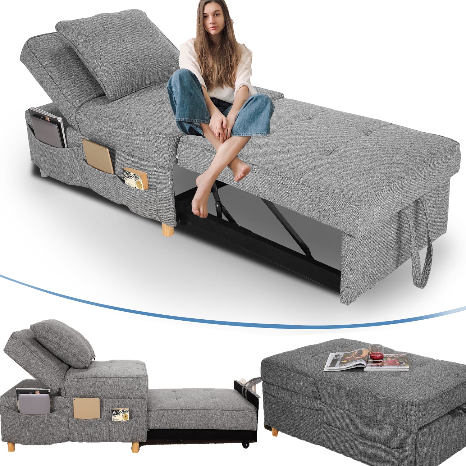 3-in-1 Sofa Bed Chair