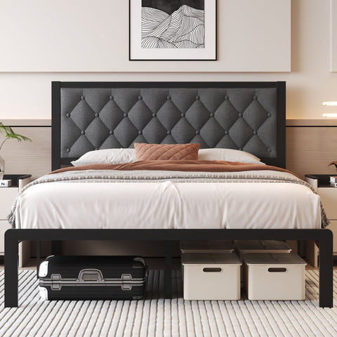 Fabric Upholstered Bed Frame Platform
