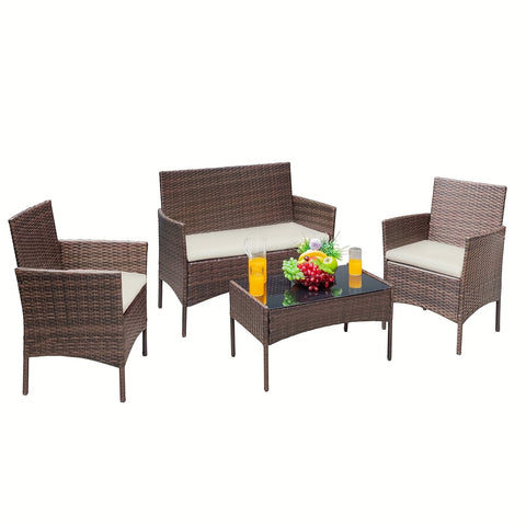 4pcs Patio Conversation Set Outdoor