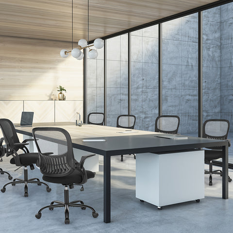 OLIXIS Ergonomic Office Desk Computer Chair, High Back Comfy Swivel Home Gaming Mesh Chairs with Wheels, Adjustable Headrest, Comfortable Lumbar Support, Flip-up Arms, 144° Tilt for Study
