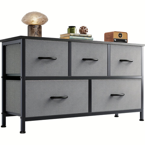 Dresser For Bedroom With 5 Fabric Drawers