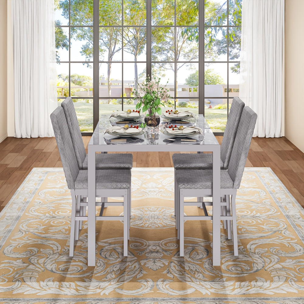 Modern Luxurious Style 5pcss Dining Room Table Set