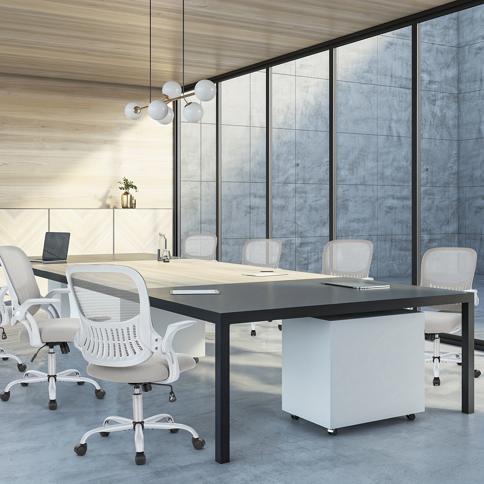 OLIXIS Ergonomic Office Desk Computer Chair, High Back Comfy Swivel Home Gaming Mesh Chairs with Wheels, Adjustable Headrest, Comfortable Lumbar Support, Flip-up Arms, 144° Tilt for Study