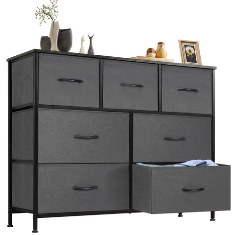 TV Stand Fabric Storage Bins With 7 Drawers Storage Fabric Drawers