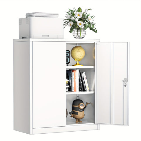 36" Metal Lockable Storage Cabinet With Lock