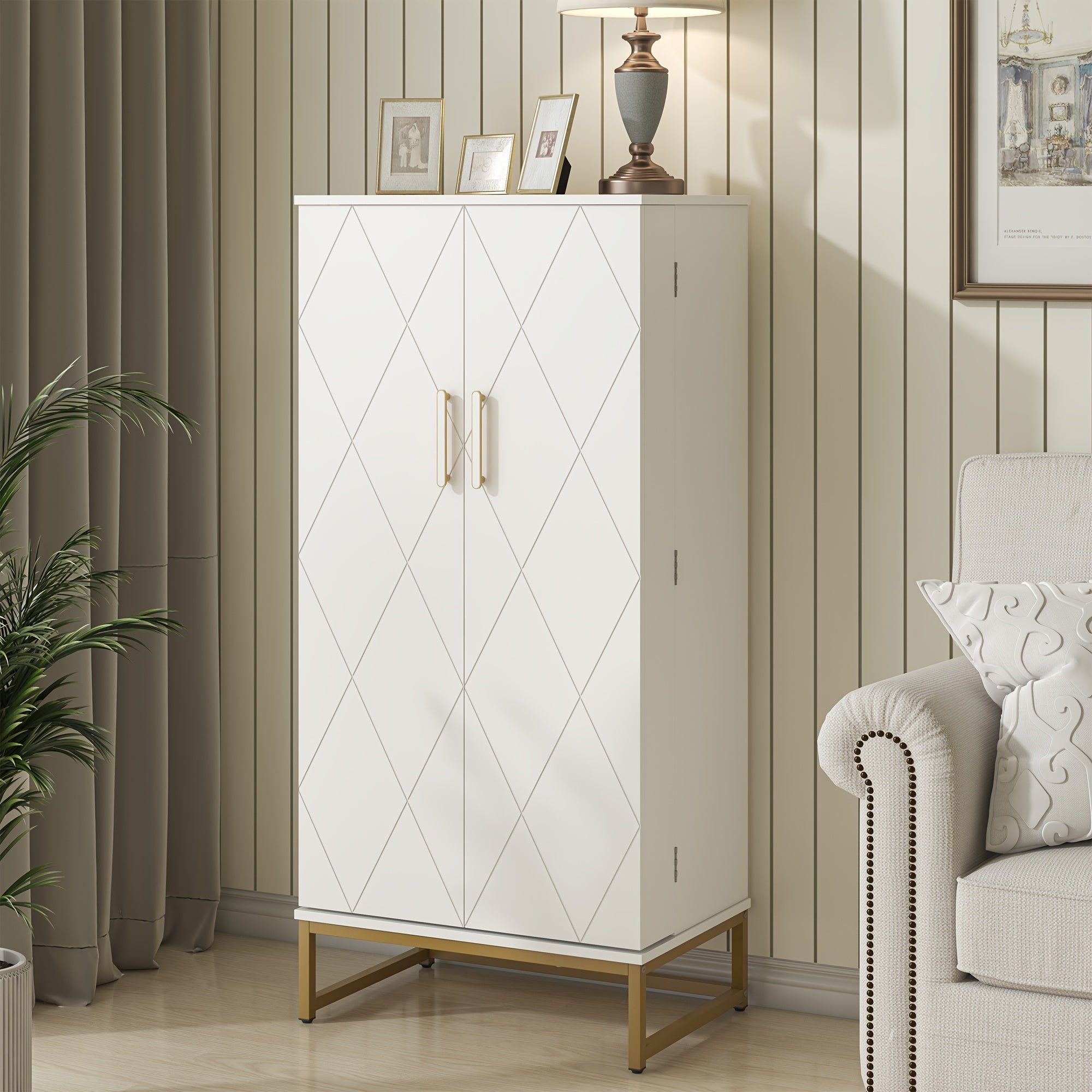 Modern Kitchen Pantry Cabinet with 6 Adjustable Shelves
