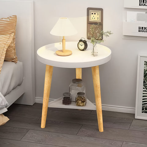 1pc Circular Double-Layer Side Table