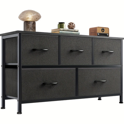 Dresser For Bedroom With 5 Fabric Drawers
