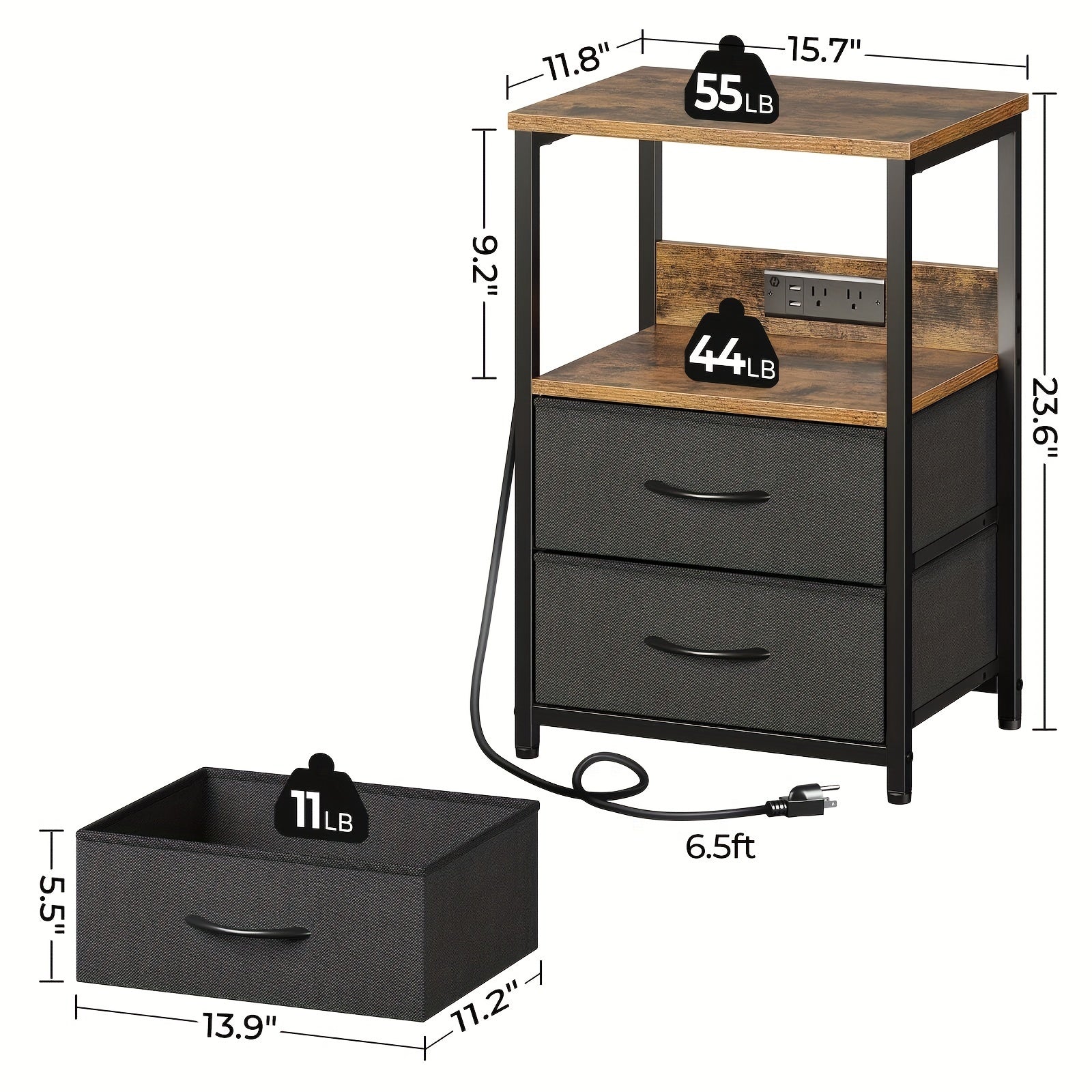 Nightstand with Charging Station
