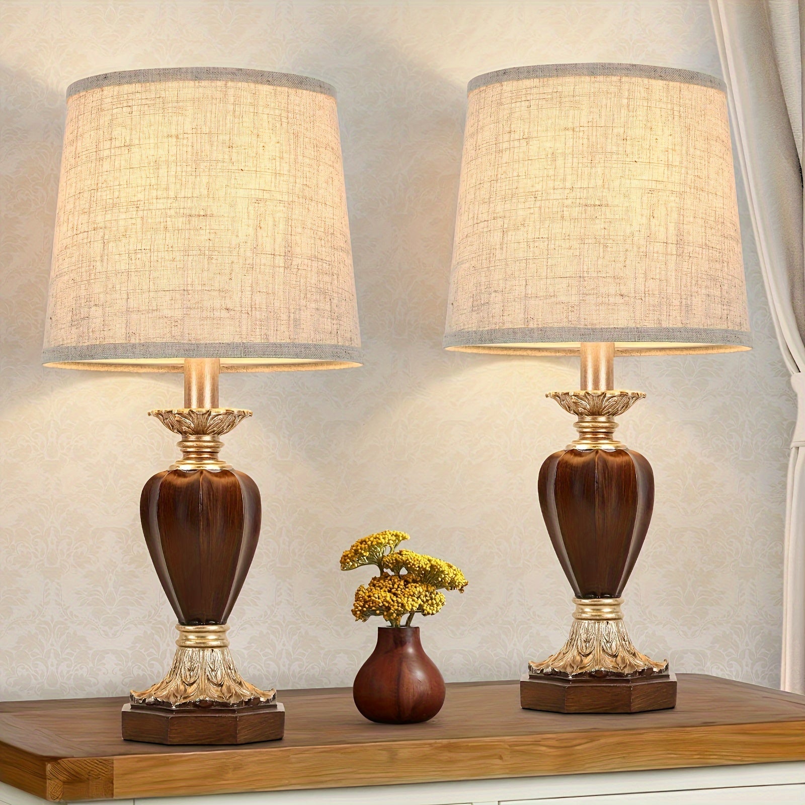 Rustic White 19in Set OF 2 Table Lamps
