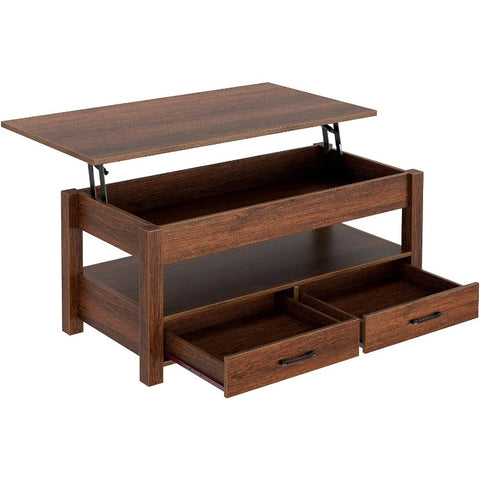 Coffee Table, 47.2" Lift Top Coffee Table with Drawers and Hidden Compartment