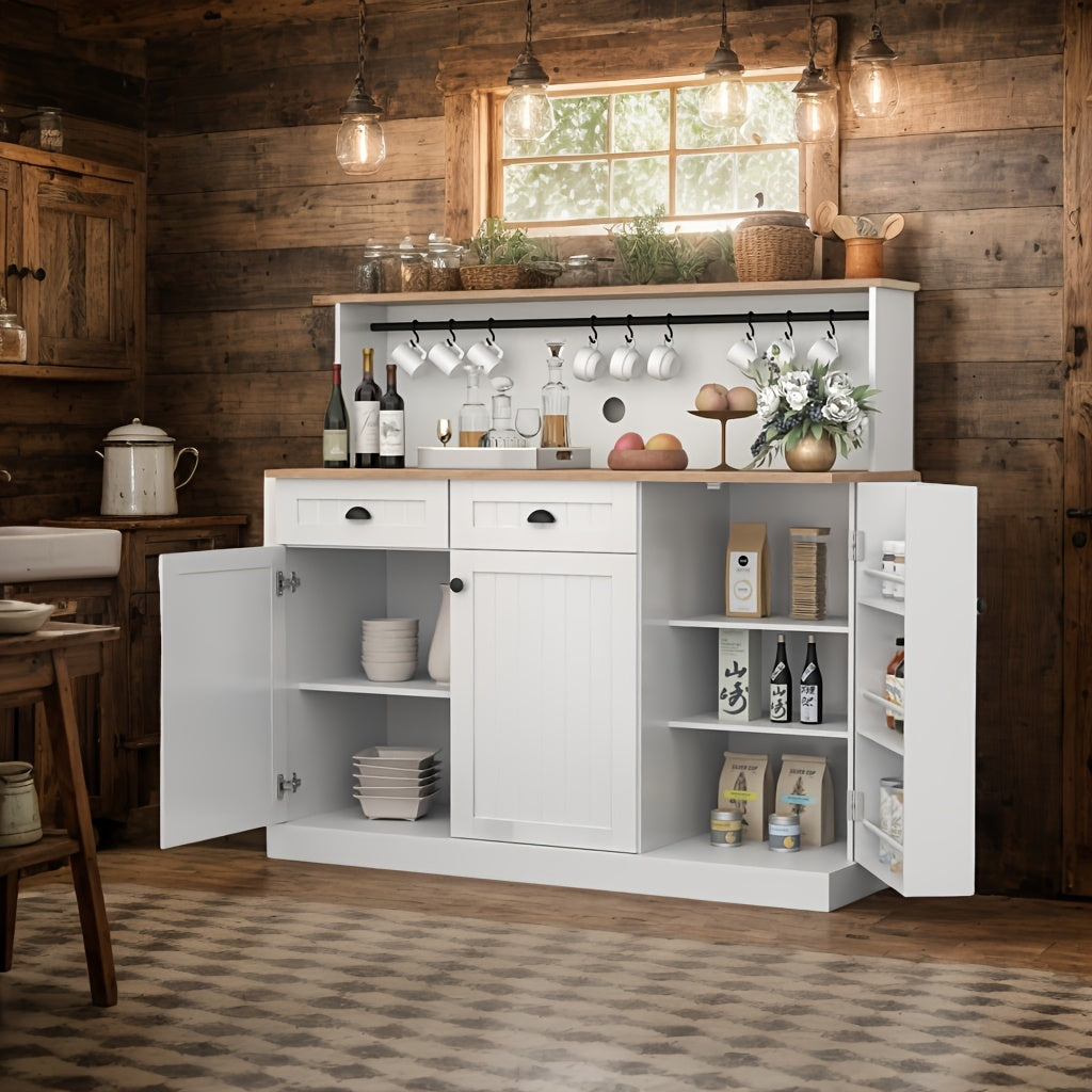 Kitchen Buffet Cabinet with Hutch