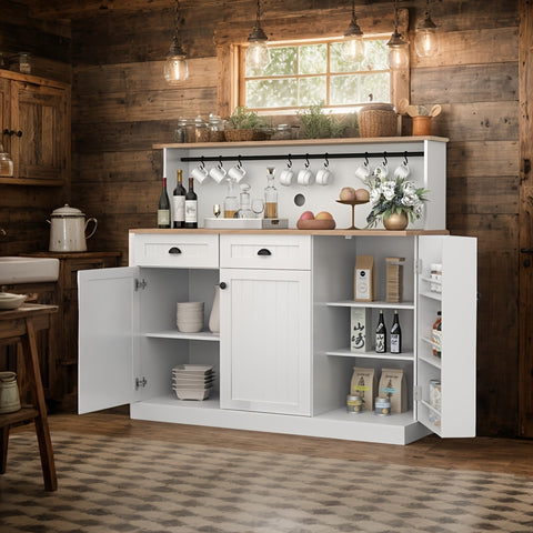 Kitchen Buffet Cabinet with Hutch