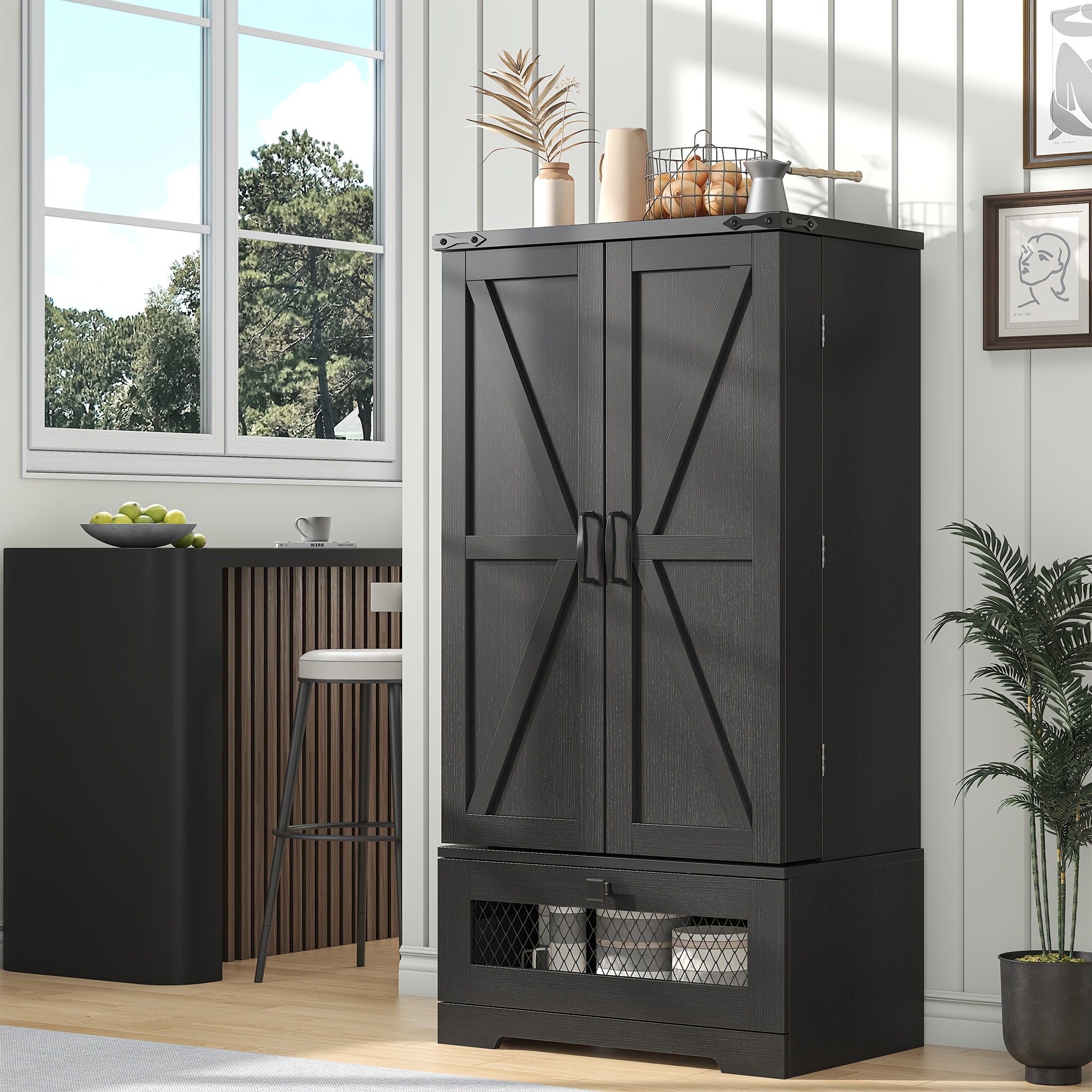 Kitchen Pantry Cabinet With Drawer