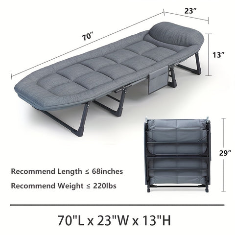 6-Position Folding Sleeping Bed, Comfortable Pillow & Mattress