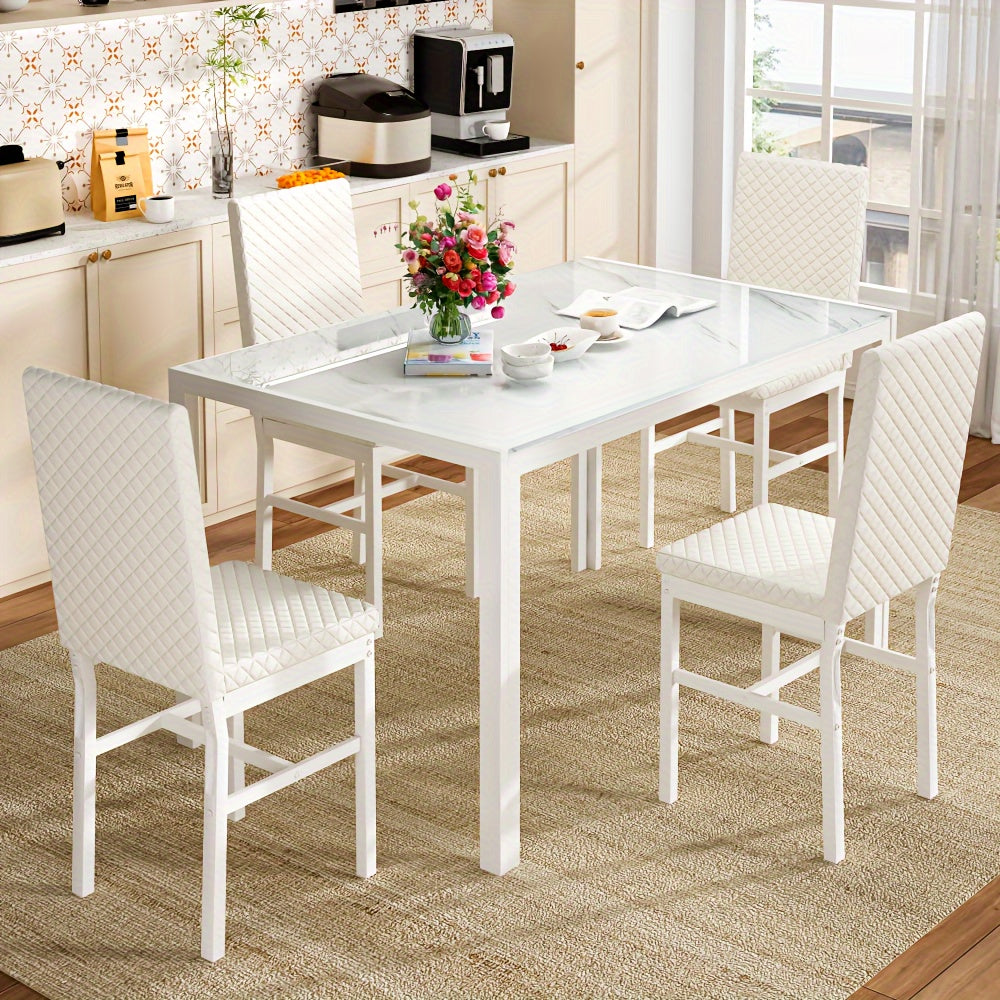 Modern Luxurious Style 5pcss Dining Room Table Set