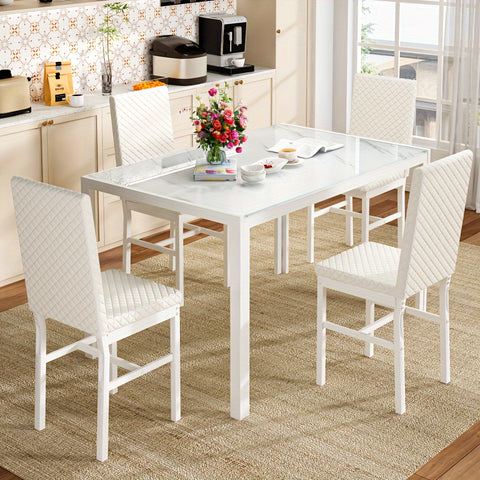 Modern Luxurious Style 5pcss Dining Room Table Set