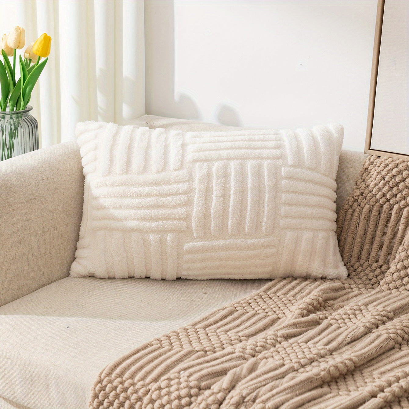 1pc Bohemian Snowflake Velvet Throw Pillow Cover