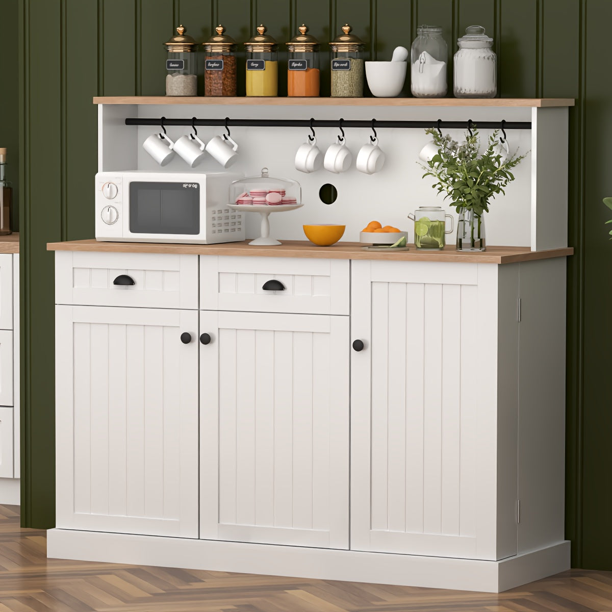 Kitchen Buffet Cabinet with Hutch