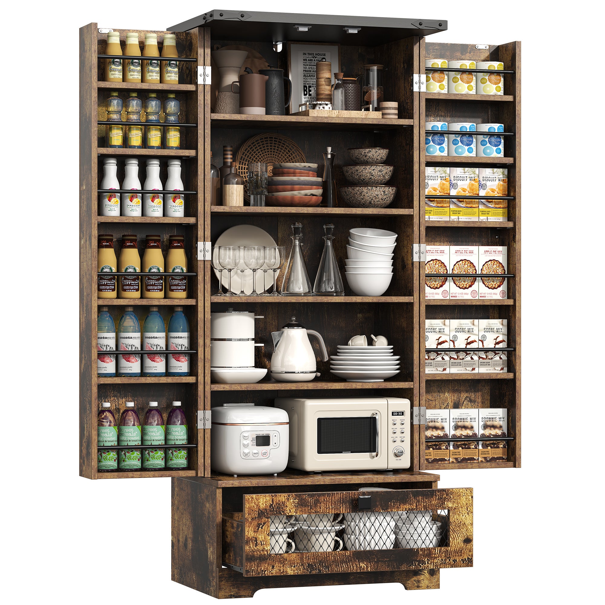 Kitchen Pantry Cabinet With Drawer