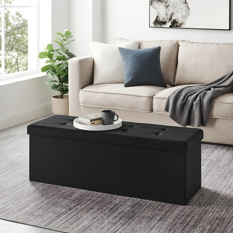 Folding Storage Ottoman Bench for Living Room and Bedroom, 15 x 43. 3 x 15. 7 Inches