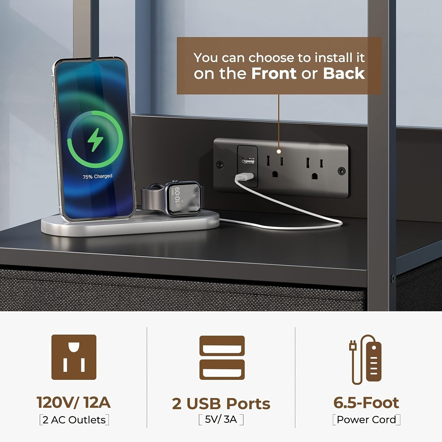 Nightstand with Charging Station