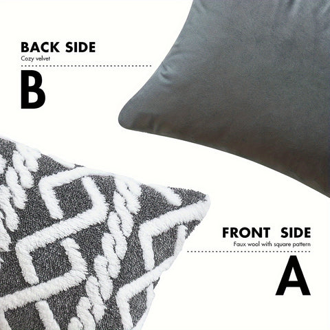1pc Soft Plush Throw Pillow Cover